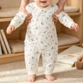 thumbnail image 7 of Newborn Boys Girls Cute Jumpsuit Long Sleeve Snap Fastener Romper Infant Soft Comfy Loungewear Onesie Outfits Beige 6-9 Months, 7 of 7