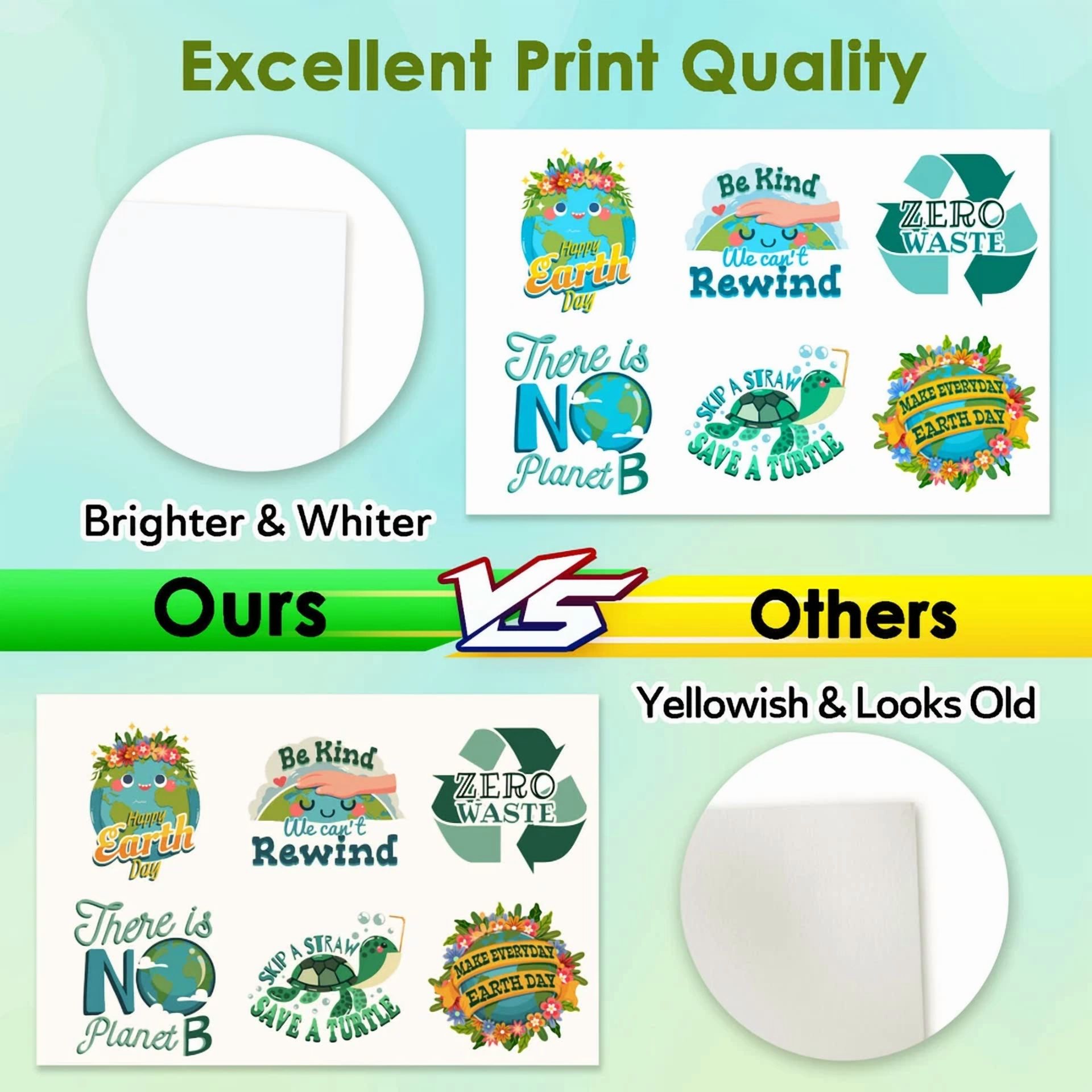 CRESTIN- A-Sub Vinyl Sticker Paper High Glossy White Waterproof Removable 25 Sheet 8.5X11