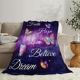 thumbnail image 3 of Butterfly Blanket for Women Girls Soft Warm Purple Butterfly Stuff Decor Fleece Throw Blanket Plush Cozy Butterfly Animal Lightweight Flannel Gifts Blankets for Kids Adults 50"X40", 3 of 6