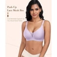 thumbnail image 3 of Werena Wireless Bras for Women Lace V Neck No Underwire Push Up Bra Seamless Braslettes Full Coverage Plus Size Everyday Bras S-3XL, 3 of 9