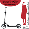 thumbnail image 4 of Scooter para Niños Altura Ajustable Ruedas de Goma Freno Trasero Plegable con Correa Apto a partir de 115 cm Soporta hasta 50 kg - Azul, 4 of 5