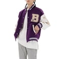 thumbnail image 4 of Aunavey Varsity Jacket Women Girl Vintage Relaxed Casual Fit Button Down College Baseball Coat, 4 of 8