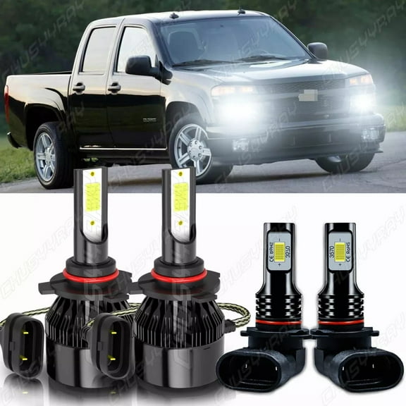 For Chevy Colorado 2004-2008 Front LED Headlight High Low Beam Bulbs Kit 6000K Pure White Qty 4