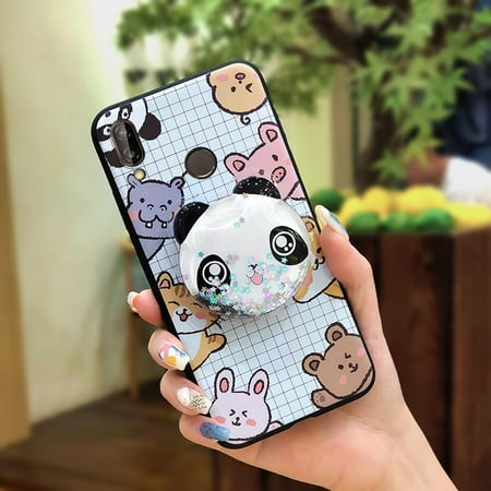 Lulumi-Phone Case For Huawei P20 Lite/Nova 3E, phone pouch quicksand protective cell phone case phone protector Soft Case TPU Skin feel silicone mobile case Rotatable stand phone cover cute