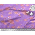 thumbnail image 2 of Soimoi Georgette Viscose Fabric Flamingo Bird Printed Fabric 1 Yard 42 Inch Wide, 2 of 3
