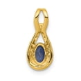 thumbnail image 3 of Finest Gold 14K Diamond & Sapphire Teardrop Halo Pendant, 3 of 4