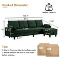 thumbnail image 5 of Soscana 102" Sectional Sofa Couch with Storage Ottoman and Side Pockets,4 Seater Chaise Sofa L Shaped Couch for Living Room Office Reading Room Apartment Studio, 5 of 8