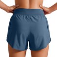 thumbnail image 4 of longantii Athletic Shorts for Women Quick Dry High Waist Workout Running Shorts Modern Fit Mesh Liner Dolphin Shorts with Multi-Pocket Blue L, 4 of 6