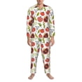 thumbnail image 3 of Honeii Tomatoes Pattern Mens Pajamas Set,2pcs Men's Lounge Long Sleeve Sleep Shirt and Pajama Bottoms Sleepwear Set,Mens Pjs Sets-Medium, 3 of 7