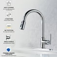 thumbnail image 5 of Wowow Single Handle Pull Down Sprayer Kitchen Faucet in Polished Chrome, Stainless Steel Kitchen Faucet with Soap Dispenser, 5 of 8