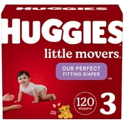 Huggies Little Movers Baby Diapers, Size 3, 120 Ct