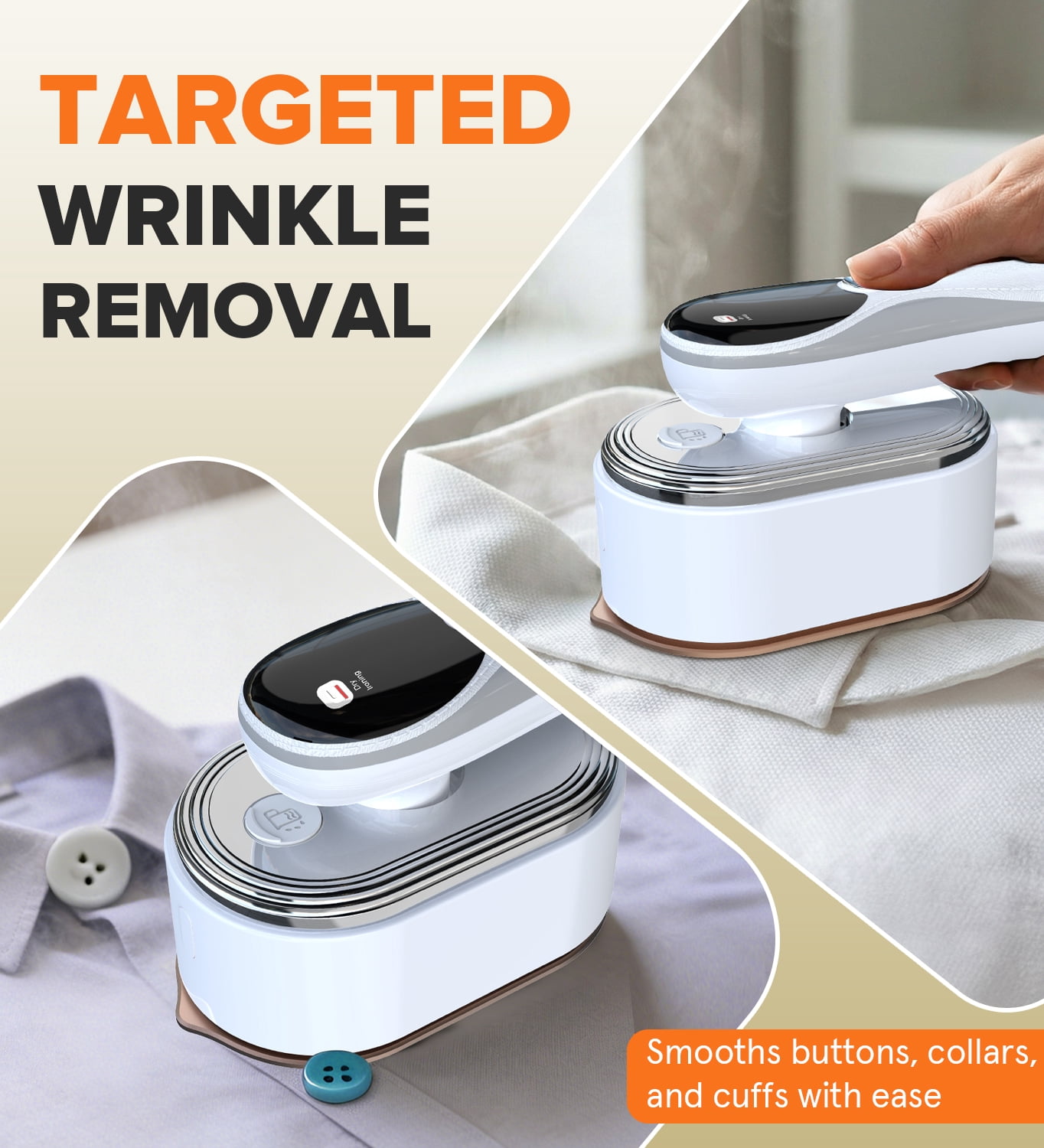 Loheer Steamer for Clothes, 1200W Handheld Garment Steamer with 10s Fast Heat & LCD Display, 4 Steam Levels, 90° Swivel Handle, Portable Travel Steam Iron for Home & Trip