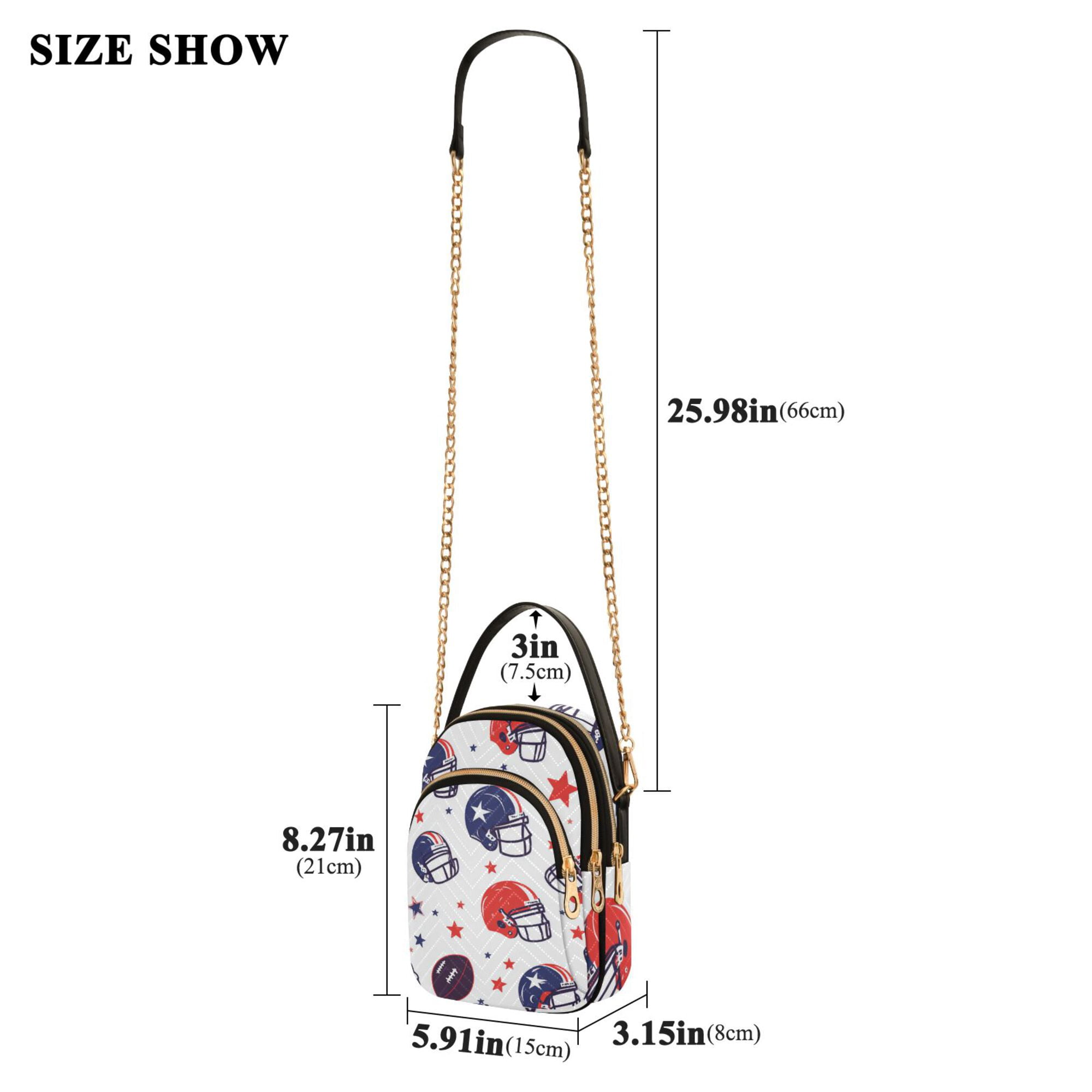 FORMRS Crossbody Bag for Women Quilted Travel Shoulder Cell Phone Purse with Chain Strap Handbag, Star Spangled Helmets