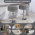 thumbnail image 4 of Peispie Swivel Adjustable Velvet Bar Stools Set of 2, 25.6"–31.5" Seat Height, Upholstered Modern Bar Chairs with Low Back, Gold Base, for Kitchen Island and Home Bar, 4 of 10