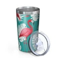 thumbnail image 2 of Flamingo and Palm Leaves Tropical Hawaii 10oz Tumblers Stainless Steel Tumbler with Lid and Straw,Vacuum Insulated Double Wall Travel Tumbler Cups with Cleaning Brush for Coffee, Tea, 2 of 4