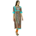 thumbnail image 2 of Bimba Women 3/4 Sleeve Printed Straight Cotton Kurti Kurta Dress Ethnic Tunic, 2 of 9