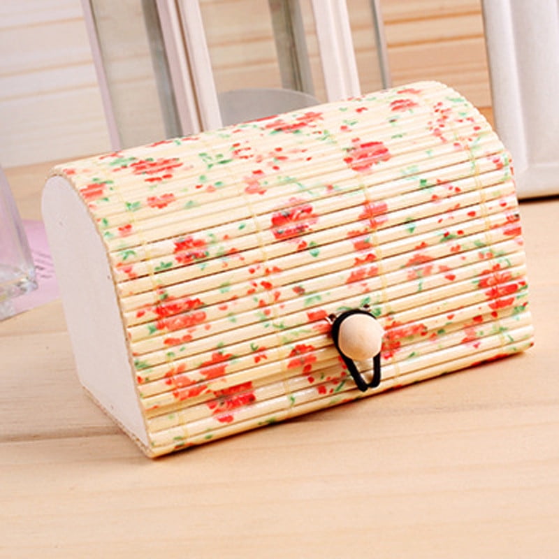 Details about   Fashion Jewelry Organizer Bamboo Case Storage Design Gift Cute Soap Box Holder W 