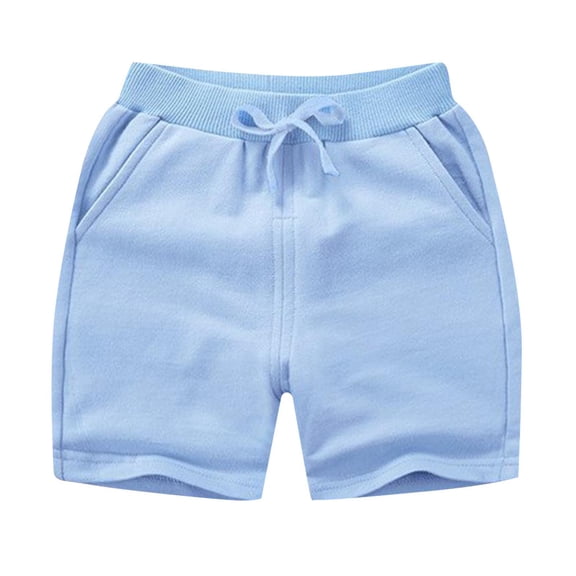 AINIYS Kids Pull On Casual Shorts Soft Knit Lightweight with Elastic Waist Closure for Daily Play and Home Lounging Light Blue 1 Years