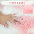 thumbnail image 4 of CozyDesg Large Rugs,8'x10' Soft Fluffy Shag Indoor Floor Carpet for Living Room Bedroom Dining Room Office Home Decor,Pink & White, 4 of 7