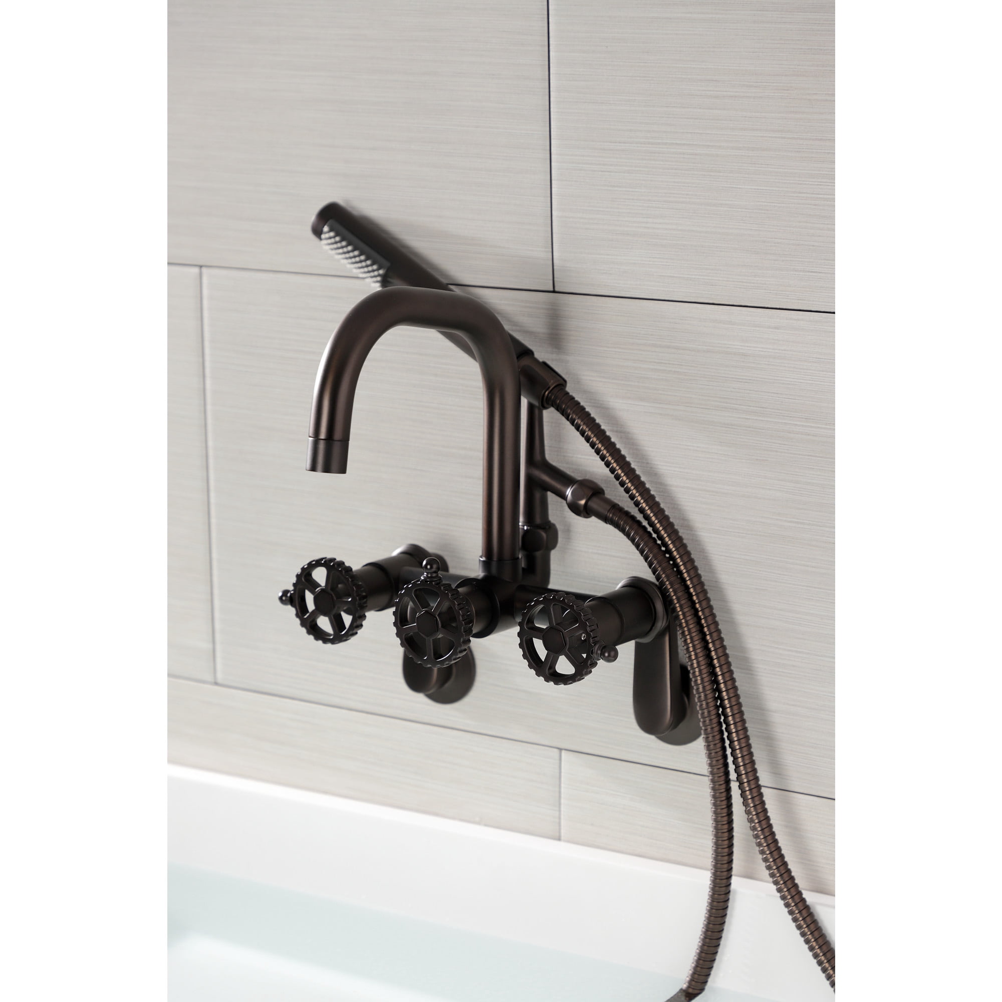 Kingston Brass AE8455CG Fuller Wall Mount Clawfoot Tub Faucet, Oil Rubbed Bronze