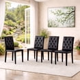 thumbnail image 2 of TesNus Black PU Leather Dining Chairs Set of 4, Button Tufted Backrest, Black Metal Legs, Upholstered Kitchen Dining Room Chairs, 2 of 10