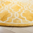 thumbnail image 3 of Safavieh Dip Dye Leighton Geometric Wool Area Rug, Gold/Ivory, 7' x 7' Round, 3 of 11