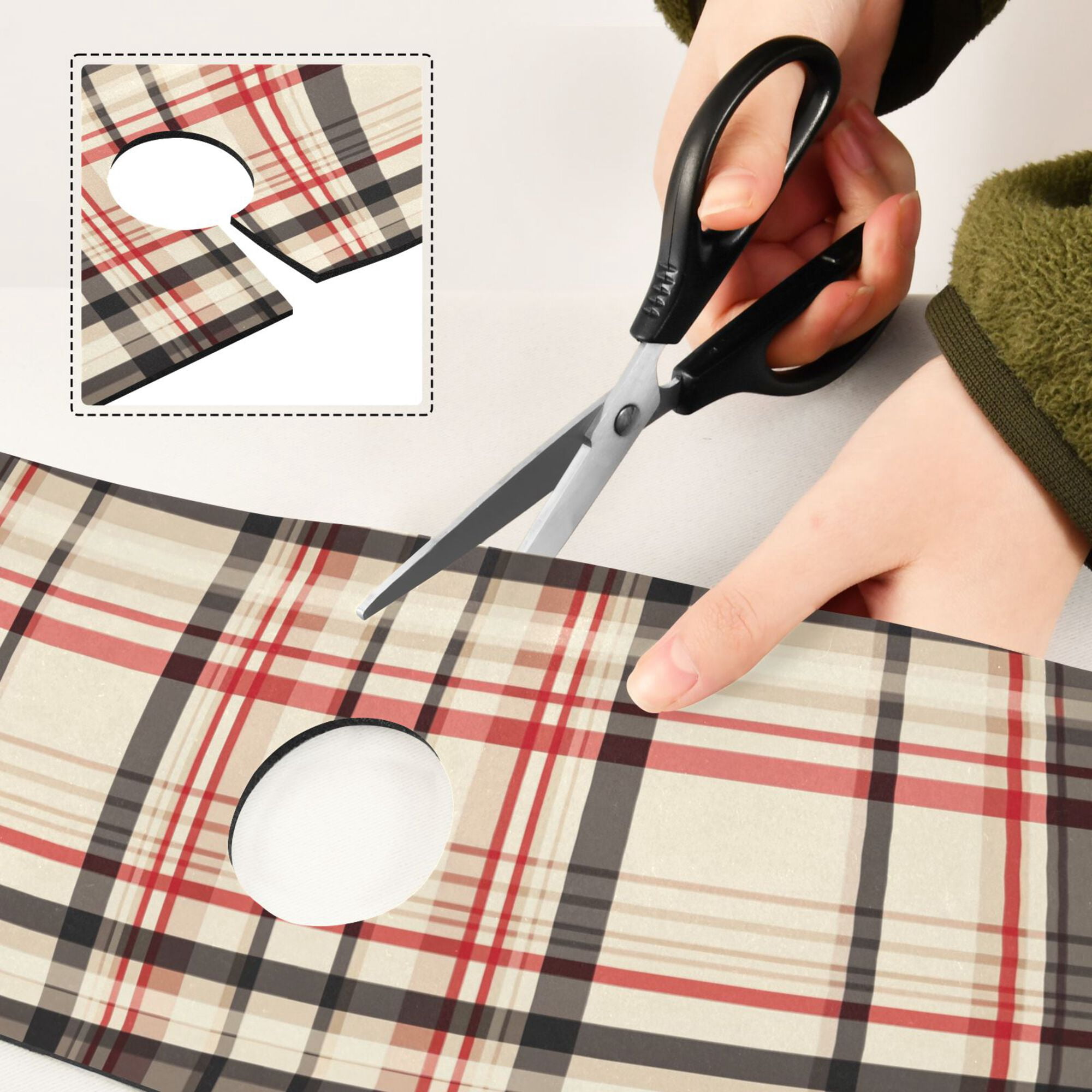 Yayeee Faucet Mat for Kitchen Sink 30" Diatomite Long Splash Guard Pad, Black Tartan, 2 Pack
