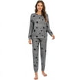 thumbnail image 6 of Womens Pajama Set Long Sleeve Sleepwear Star Print Nightwear Soft Pjs Lounge Sets with Pockets, 6 of 9