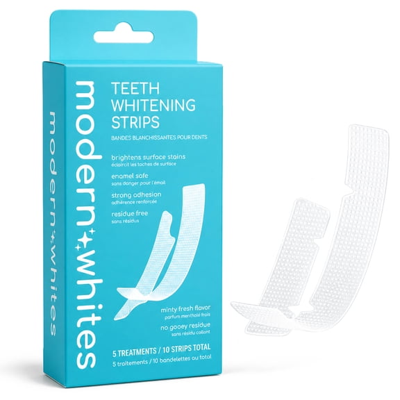 Modern Whites Whitening Strips, Anti-Slip Grip, Enamel Safe, 5 Treatments, 10 Count