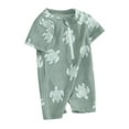 thumbnail image 2 of Kids Boys Summer Swimsuit Casual Turtle Print Short Sleeve Zipper Jumpsuit Swimwear Beachwear Bathing Suit, 2 of 10