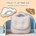 thumbnail image 2 of Beige PU Leather Folding Saucer Chair - Handbag-Style 8.5LBS for Home Camping, 2 of 7
