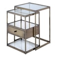 thumbnail image 1 of Mesa Acme Enca, 2 piezas, vidrio transparente anidado, latón, 1 of 9