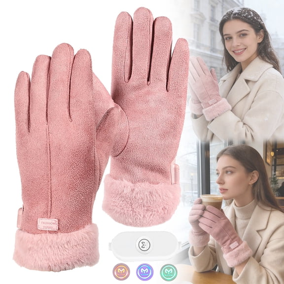CAIMYY Usb Heated Gloves For Men And Women, Rechargeable Heated Winter Gloves With Temperature Control For Skiing, Hunting, Cycling Outdoor Activities