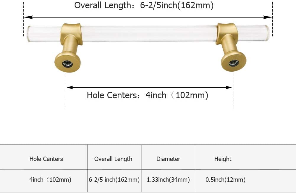 Homdiy 25 Pack Acrylic Drawer Handles Matte Gold Cabinet Pulls for Kitchen and Bedroom .etc
