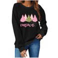 thumbnail image 2 of Wancir Sweatshirt Women Merry Christmas Letter Print Long Sleeve Sweater Xmas Crewneck Pullover Casual Blouse Tops, 2 of 4
