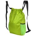 thumbnail image 2 of Mochila impermeable de fibra de poliéster con cordón ajustable para el hombro, color verde fluorescente, 2 of 14