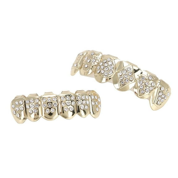 ACOUTO Silver / Gold Plated Teeth Mouth Grills Bling Hip Hop Cosplay