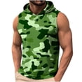 thumbnail image 3 of DDAPJ pyju Men's Workout Hooded Tank Tops Sports Training Sleeveless Gym Hoodies Bodybuilding Cut Off Muscle Shirts Green XL, 3 of 8