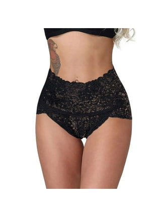 CBGELRT Women Lace Mesh Panties Low Waist Thin Underwear Solid Hollow  Transparent Thong Female Soft Breathable Lingerie 
