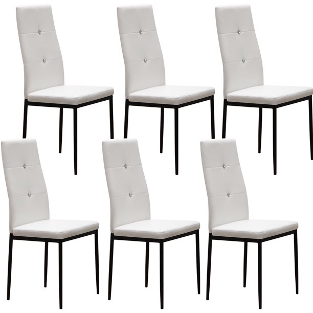 Sanspredet Dining Chairs Set of 6 Modern PU Leather Kitchen Chairs