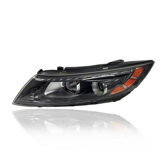 Headlight Assembly - Compatible/Replacement for '14-16 Kia Optima Hybrid Base/LX - Halogen With LED Daytime Running Light - Left Hand - Driver - 921014U620 CAPA