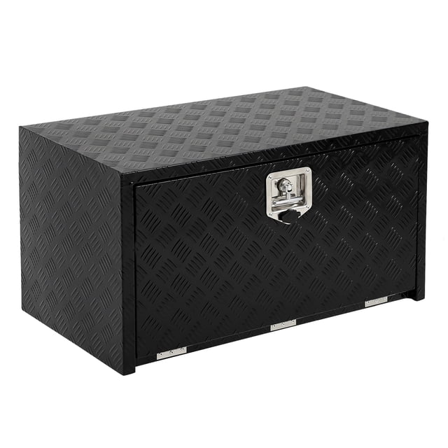 GloryStar Aluminum Diamond Plate Truck Bed Tool Box, Heavy Duty Lockable Storage Chest with Keys for RV Trailer Use