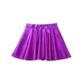 thumbnail image 3 of Moggemol Kids Girls Glossy Metallic A Line Mini Skort Skirt for Skater Scooter Dance Gymnastics Purple 10, 3 of 7