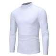thumbnail image 2 of Honeeladyy Men Round Neck Muscle Pullover Top,Autumn And Winter High-neck Solid Color Slim Long-sleeved Men Bottoming Shirt, 2 of 5