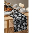 thumbnail image 3 of Black Flowers Table Runner Watercolor Vintage Floral Leaves Country Tablerunners 13 x 70 Inch, Table Decorations Tabletop Scarf for Summer Gathering Holiday Farmhouse Kitchen Dining Decor, 3 of 6