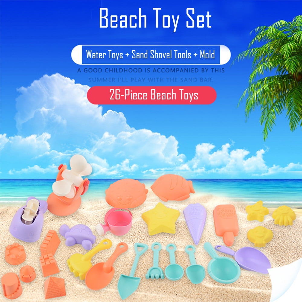 26 Piece Children's Beach Toys Play With Water Tools Multicolor