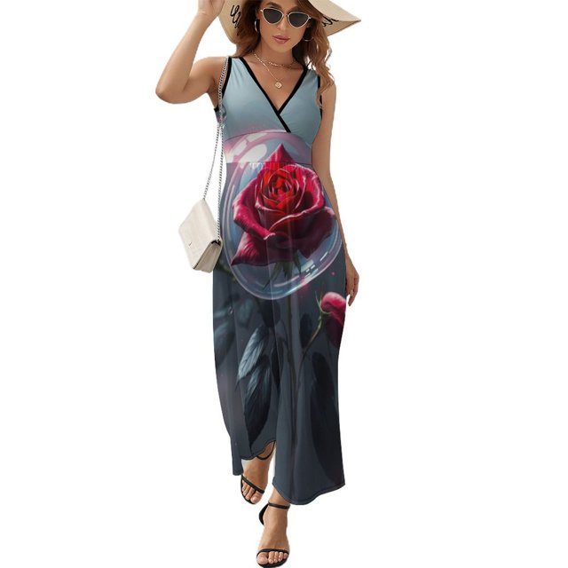 Rose Vestido Sin Mangas Vestidos Para Mujer, Vestido Suelto De Verano 2025