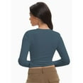 thumbnail image 6 of Womens Long Sleeve Shirts Basic Crop Tops Going Out Fall Fashion Underscrubs Layer Slim Fit Tops, 6 of 6