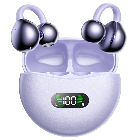 Auriculares inalámbricos ABCDONG Open Ear Clip On con funda de carga