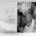 thumbnail image 2 of Abstract Ombre Grey Black Marble Shower Curtain, 66" x 72", Modern Art Waterproof Bathroom Curtain Washable Shower Curtain Set with 12 Hooks, 2 of 6